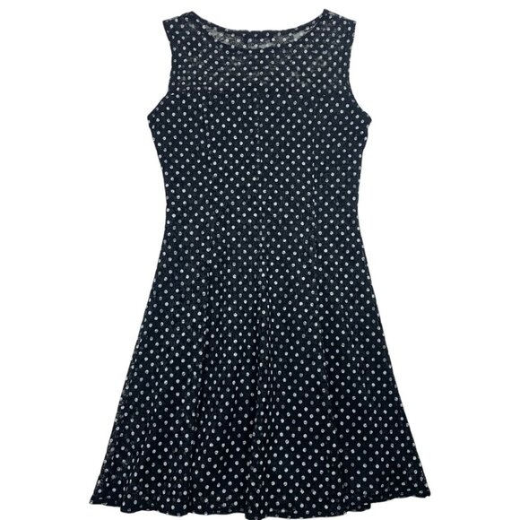 TERRA NOSTRA Polka Dot Dark Navy Blue dress SZ MED - Picture 6 of 12